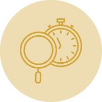 Time Tracking Line Yellow Circle Icon vector