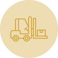 Forklift Line Yellow Circle Icon vector