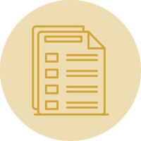 Documents Line Yellow Circle Icon vector