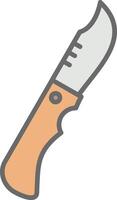 cuchillo línea lleno ligero icono vector