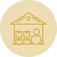 Warehouse Manager Line Yellow Circle Icon vector