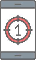 Countdown Line Filled Light Icon vector