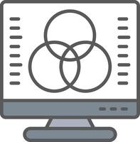 Desktop Computer Line Filled Light Icon vector