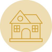 House Line Yellow Circle Icon vector