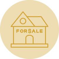 For Sale Line Yellow Circle Icon vector