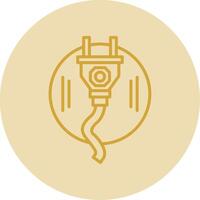 Plug-In Line Yellow Circle Icon vector