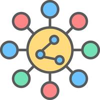 Share Line Filled Light Icon vector