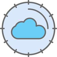 nube informática línea lleno ligero icono vector