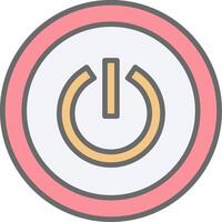 Power Button Line Filled Light Icon vector