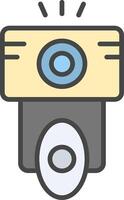 Camera Flash Line Filled Light Icon vector