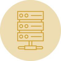 Server Rack Line Yellow Circle Icon vector