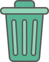 Dustbin Line Filled Light Icon vector