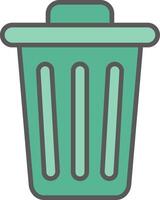 Dustbin Line Filled Light Icon vector