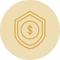 Insurance Line Yellow Circle Icon vector