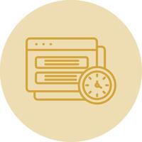 Tasks Line Yellow Circle Icon vector