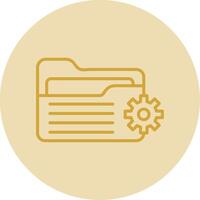 Folder Line Yellow Circle Icon vector