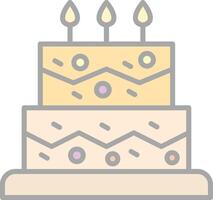 Cake Line Filled Light Icon vector
