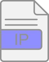 IP File Format Line Filled Light Icon vector
