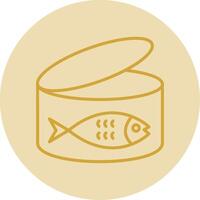 Tuna Line Yellow Circle Icon vector