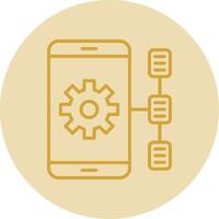 Task Line Yellow Circle Icon vector
