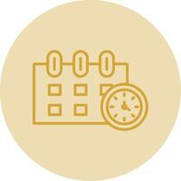 Time Management Line Yellow Circle Icon vector