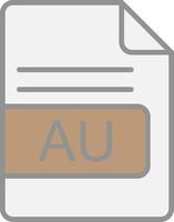 AU File Format Line Filled Light Icon vector