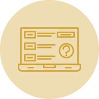 Question Line Yellow Circle Icon vector