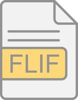 FLIF File Format Line Filled Light Icon vector