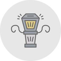 Street Light Line Filled Light Icon vector