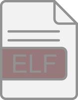 ELF File Format Line Filled Light Icon vector