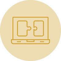 Puzzle Line Yellow Circle Icon vector