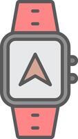 Gps Navigation Line Filled Light Icon vector