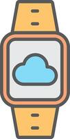 Cloud Connection Line Filled Light Icon vector