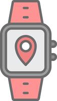 Location Line Filled Light Icon vector