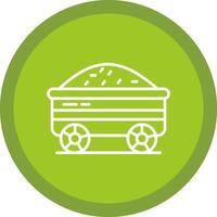 Mine Cart Line Multi Circle Icon vector