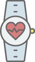 Heart Rate Monitor Line Filled Light Icon vector