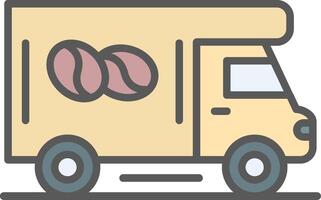 Coffee Truck Line Filled Light Icon vector