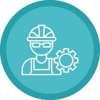 Engineer Line Multi Circle Icon vector