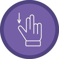 Two Fingers Drag Down Line Multi Circle Icon vector