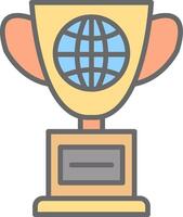 World Line Filled Light Icon vector