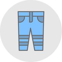 pantalones línea lleno ligero icono vector