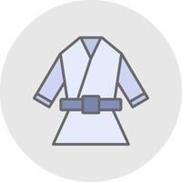 Kimono Line Filled Light Icon vector