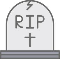 Tomb Line Filled Light Icon vector