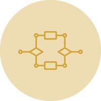 Algorithm Line Yellow Circle Icon vector