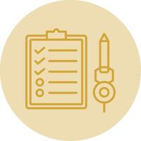 Check List Line Yellow Circle Icon vector