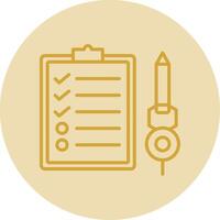 Check List Line Yellow Circle Icon vector