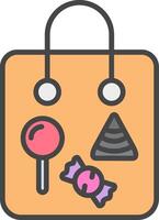 Candy Bag Line Filled Light Icon vector