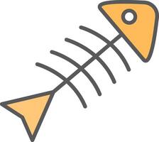 Rotten Fish Line Filled Light Icon vector