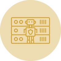 Secure Data Line Yellow Circle Icon vector