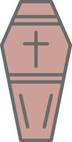 Coffin Line Filled Light Icon vector